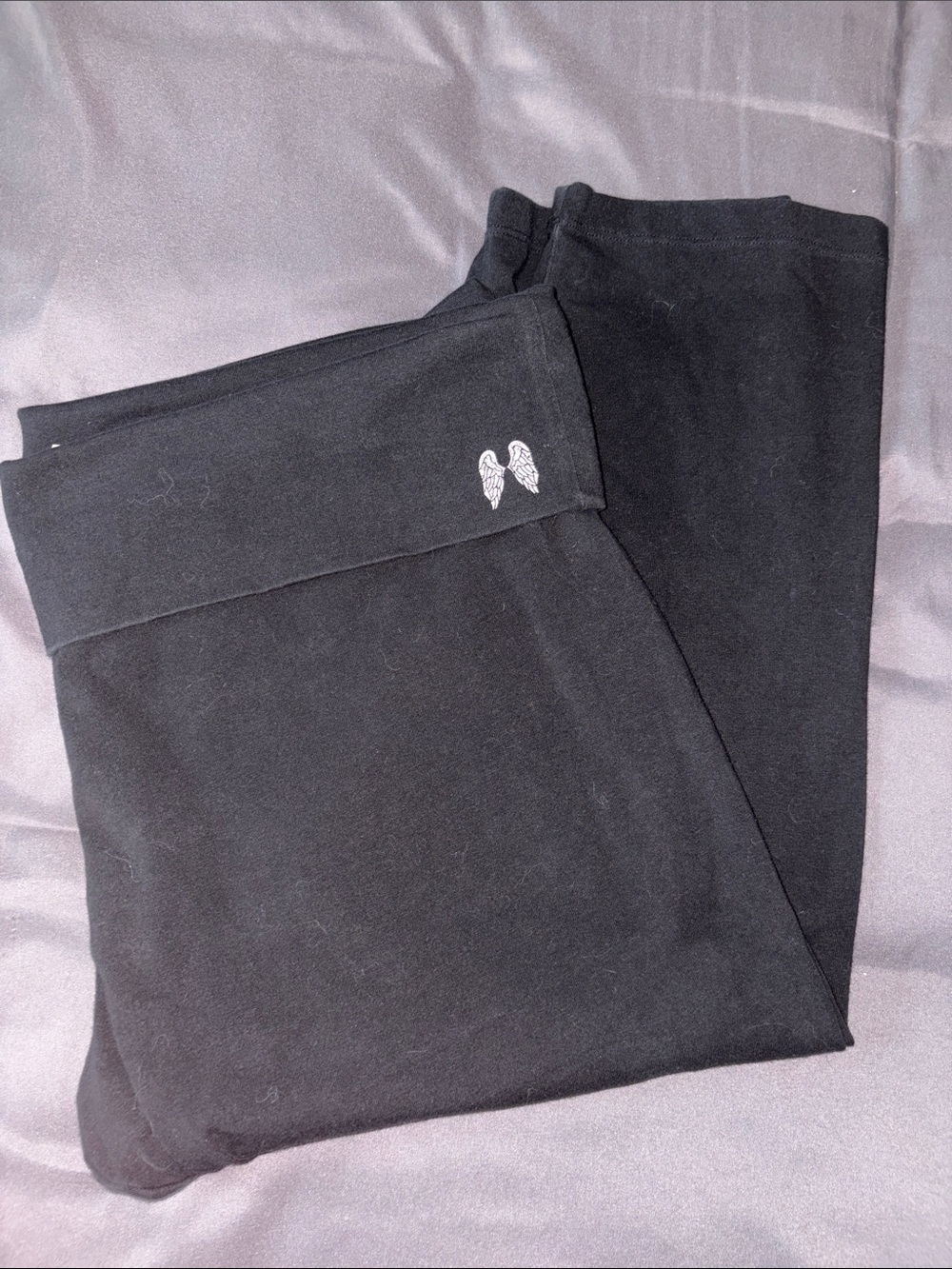 Victoria's Secret Black Leggings with Wing Logo